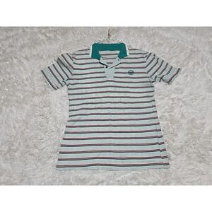 Vintage Sergio Tacchini Shirt  Polo Green‎ Striped 70s Short Sleeve XS
